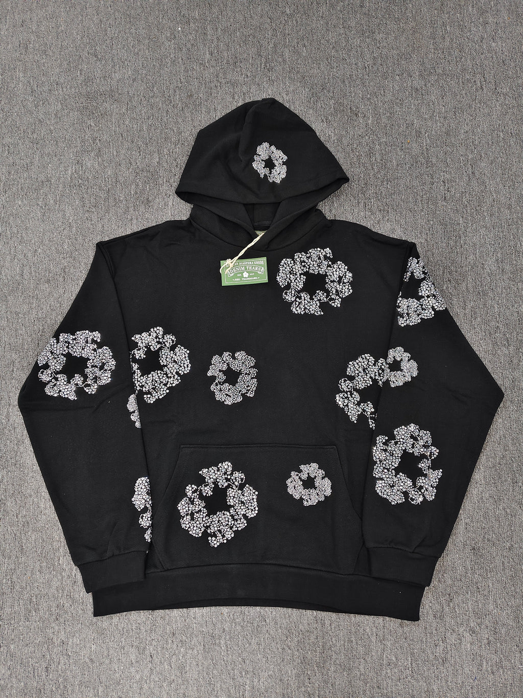 Denim Tears Mono Wreath Hoodie 'Black' 1:1