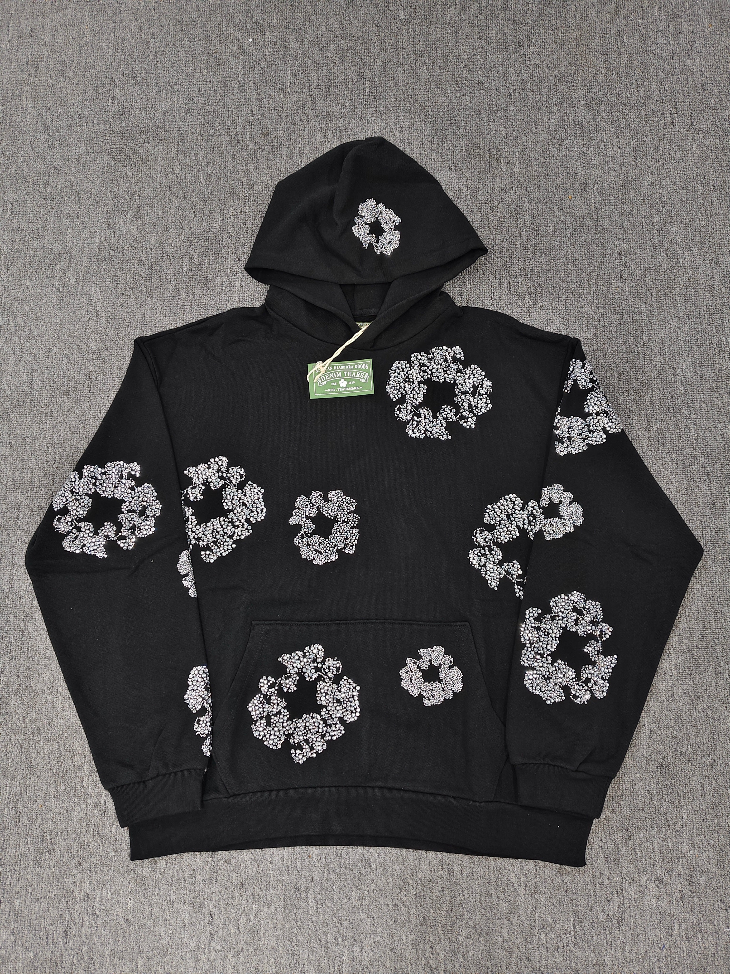 Denim Tears Mono Wreath Hoodie 'Black' 1:1