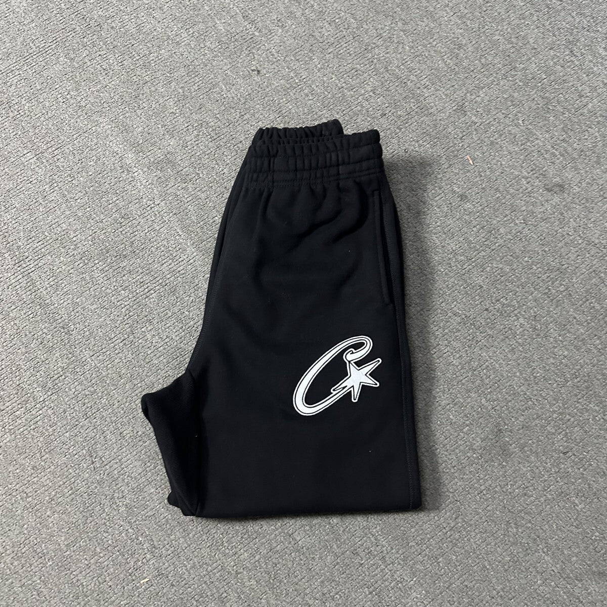 Corteiz Satin C Star Appliqué Hoodie And Joggin 'Black' 1:1